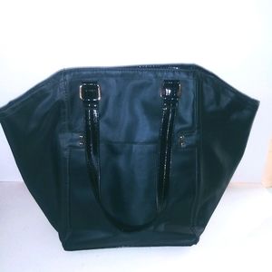 LARGE VICTORIAS SECRET BLACK LEOPARD BAG